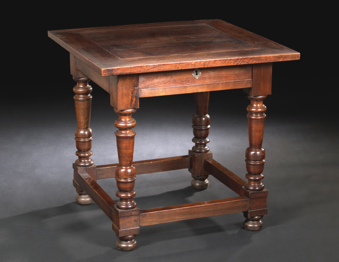 Appraisal: Italian Provincial Walnut Center Table fourth quarter th century the