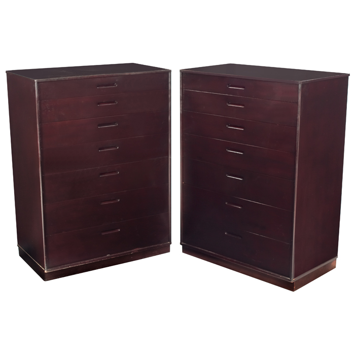 Appraisal: Edward Wormley cabinets pair by Dunbar mahogany s each with