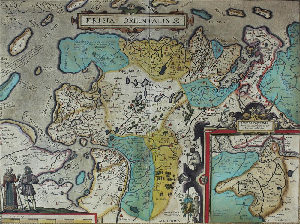 Appraisal: AFTER ABRAHAM ORTELIUS FLEMISH - Frisia Orientalis Amsterdam c Double-page