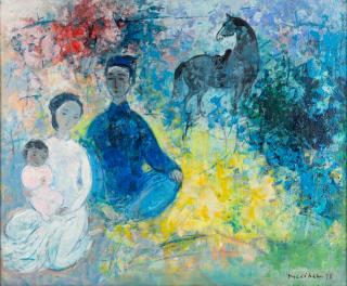 Appraisal: VU CAO DAM VIETNAMESE-FRENCH - La famille oil on canvas