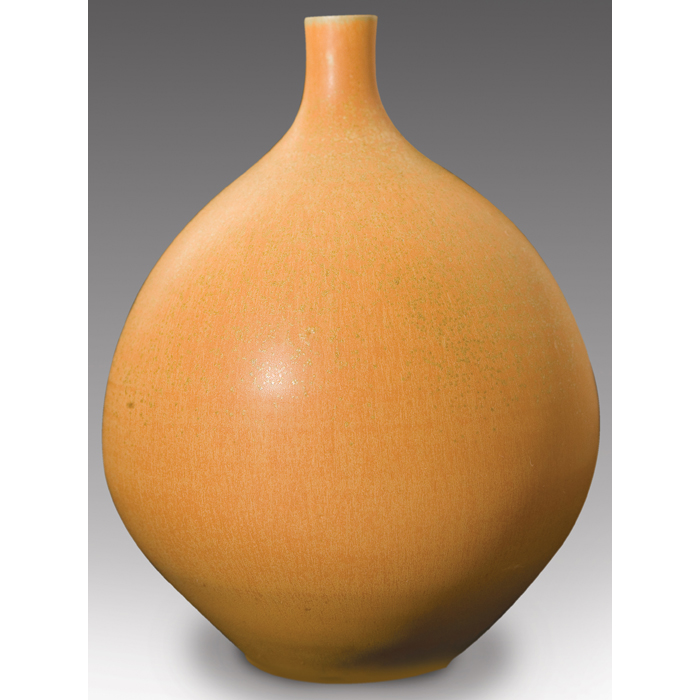 Appraisal: Laura Andreson vase bulbous shape covered in a tan glaze