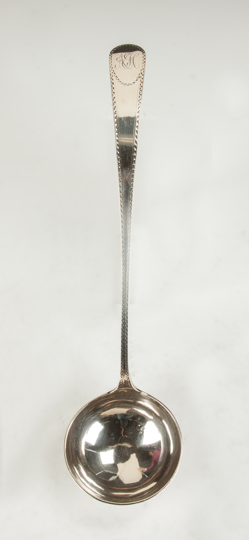 Appraisal: Joseph Richardson Philadelphia Coin Silver Ladle Hand chased handle Monogrammed