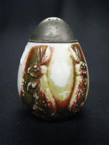 Appraisal: Victorian Art Glass Salt Shaker or Muffineer raised rabbit decor