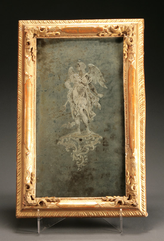 Appraisal: Italian Neoclassical Style Etched and Intaglio-Cut Mirror in Later Louis