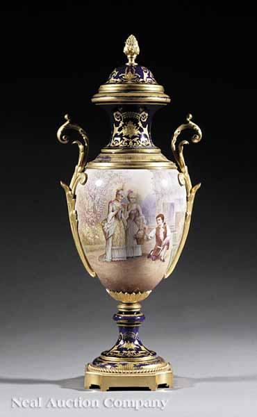 Appraisal: A S vres Porcelain Gilt Bronze-Mounted Urn late th c