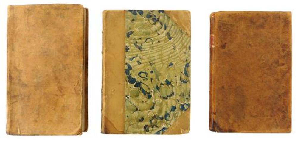 Appraisal: BOOKS Three th C leather-bound small books including The Art