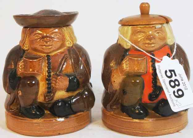 Appraisal: Doulton Lambeth Covered Pots as Toby Jug Honest Measure Orange