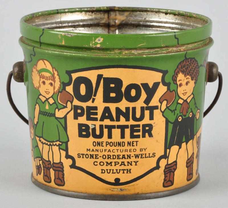 Appraisal: O Boy -Pound Peanut Butter Tin Description Image of boy