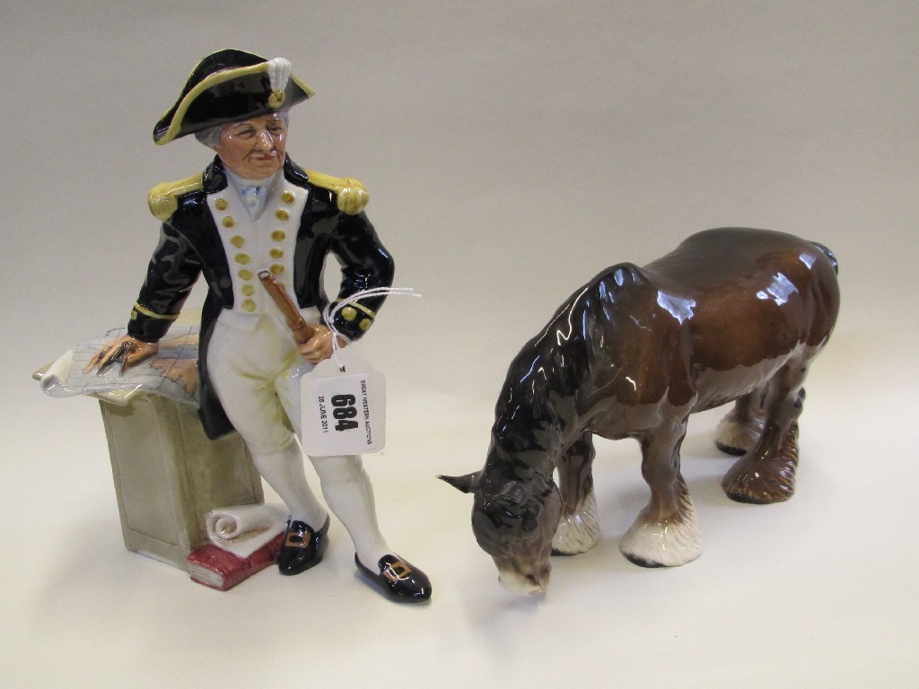 Appraisal: Royal Doulton figure The Captain HN and Beswick Shire horse