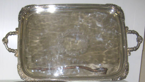 Appraisal: WALKER HALL SHEFFIELD Plated silver two-handled serving tray circa early