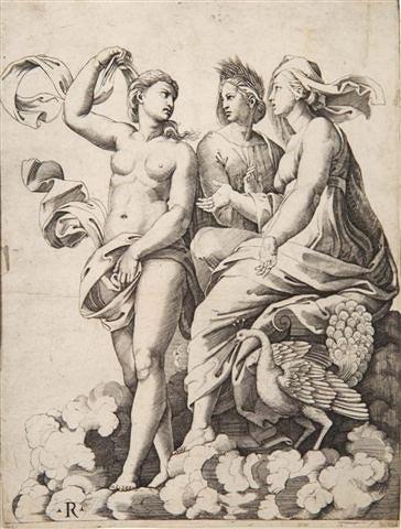 Appraisal: MARCO DENTE DA RAVENNA AFTER RAPHAEL - Juno Ceres and