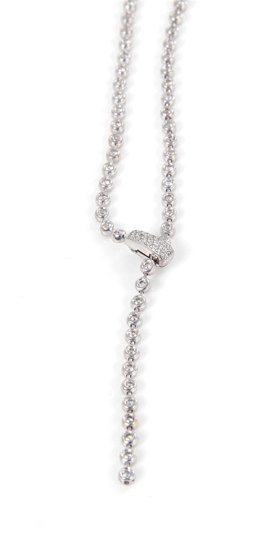 Appraisal: Diamond lariat necklace ctw round brilliant-cut diamond color H-I clarity