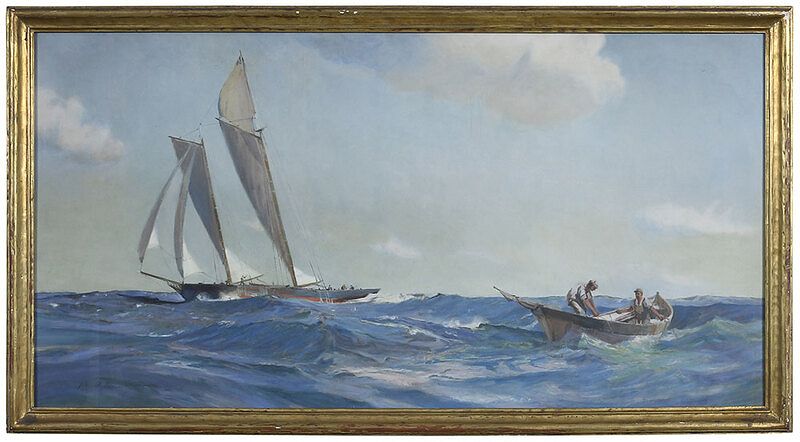 Appraisal: After John Prentiss Benson Massachusetts Maine - Sailing Scene signed