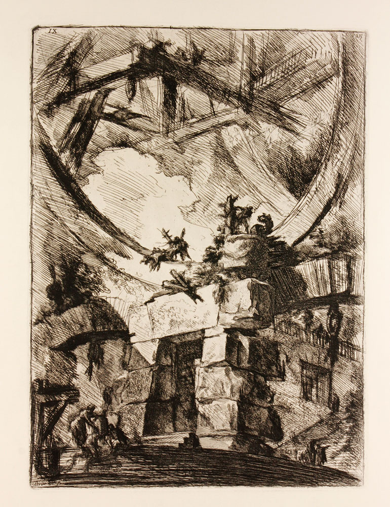 Appraisal: - Piranesi Prison Carceri Series The Giant Wheel Etching Giovanni