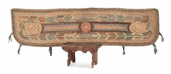 Appraisal: Hooked settee cover early th c x together with a