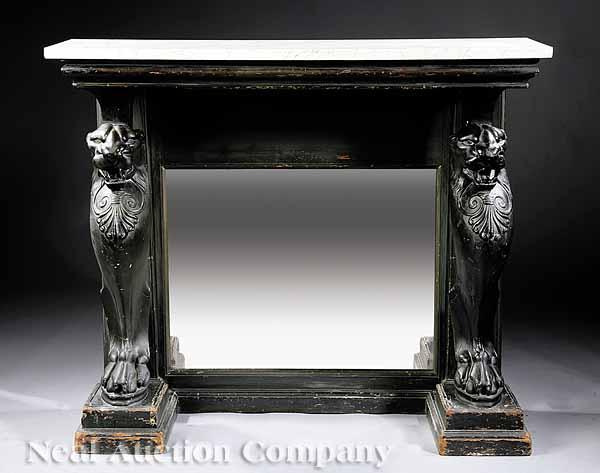 Appraisal: A Regency Ebonized Pier Table th c the original white