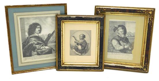 Appraisal: Early prints of Continental musicians three pieces after Jan Lievens