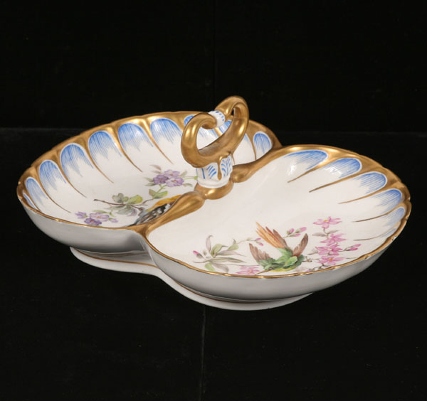 Appraisal: KPM porcelain divided sweet meat dish each compartment with a