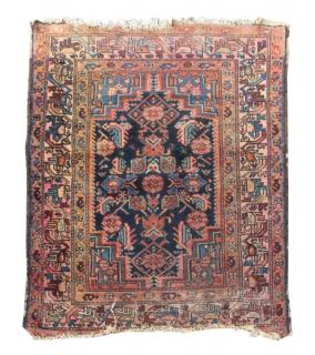 Appraisal: Hand Woven Persian Tribal Throw Rug Wool Iran Tribal and