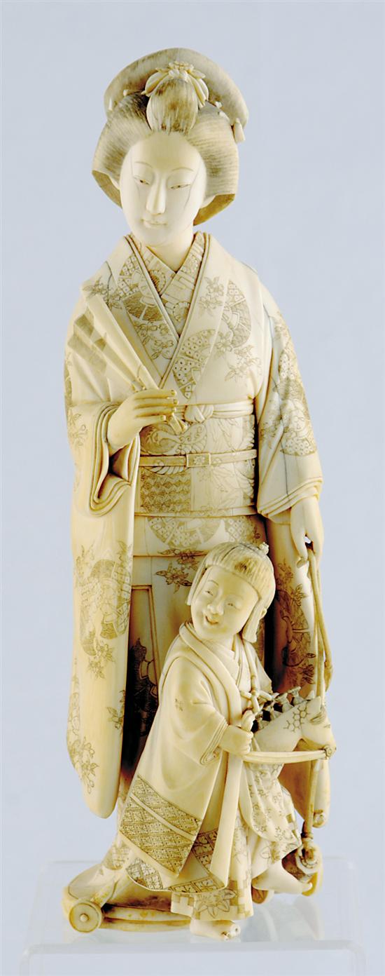 Appraisal: Japanese ivory okimono Meiji period late th century young Geisha