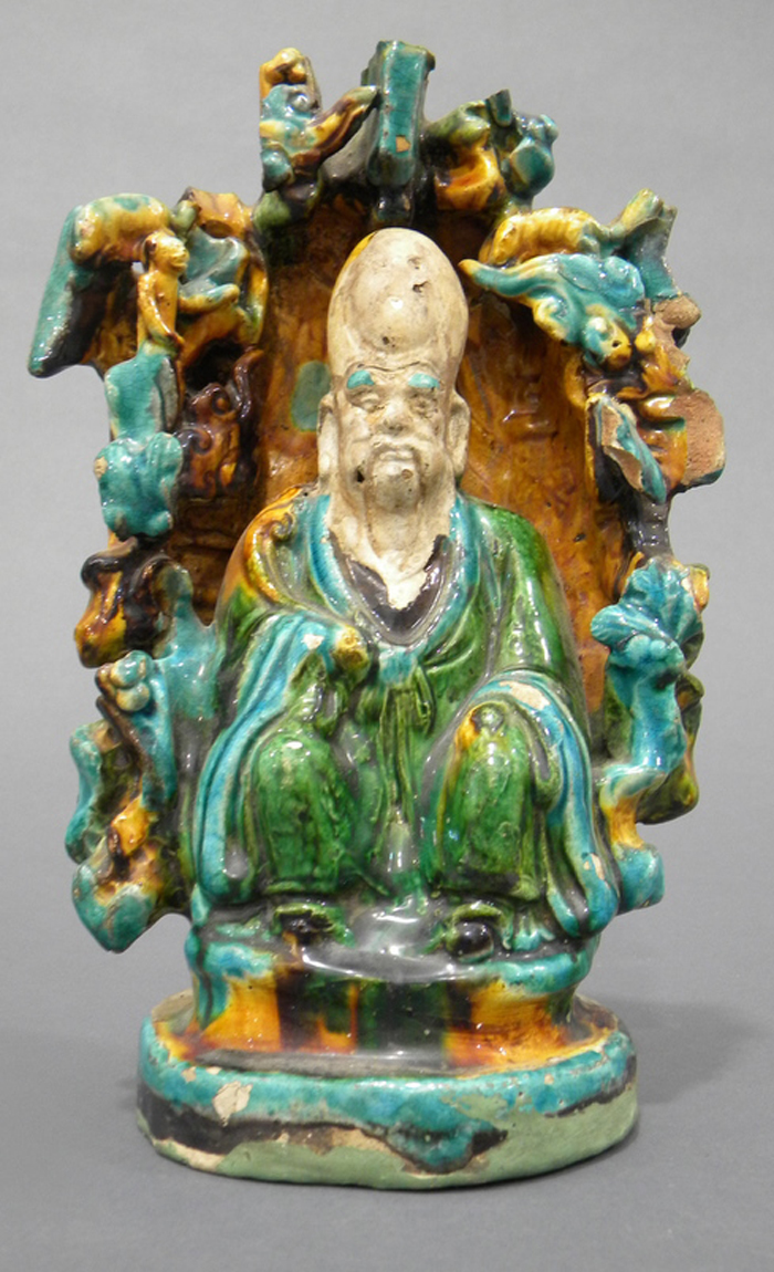 Appraisal: Sancai Shou Lao China Ming dynasty - seated figure of