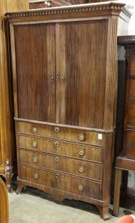 Appraisal: Dutch Collector's cabinet on chest early th century having dentil