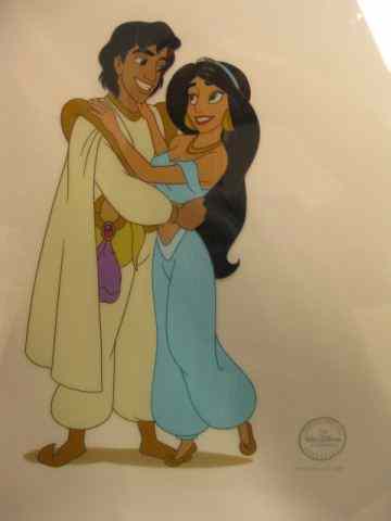 Appraisal: Disney Animation Cel ''Aladdin-Royal Embrace'' image area '' x ''