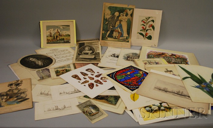 Appraisal: Large Lot of Assorted Unframed th- th Century Prints including