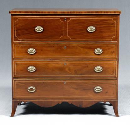 Appraisal: Fine Norfolk Virginia butler s desk figured mahogany veneers with