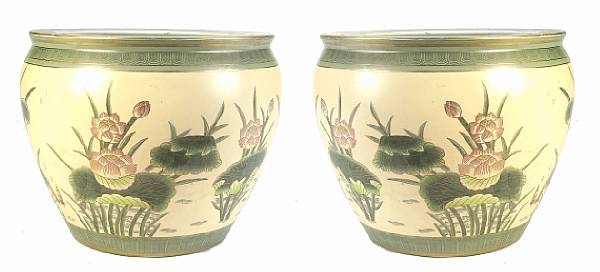 Appraisal: A pair of large Asian jardinieres height in diameter in