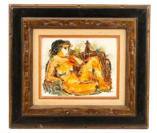 Appraisal: Calvin Waller Burnett Nude in Repose Oil Calvin Waller Burnett