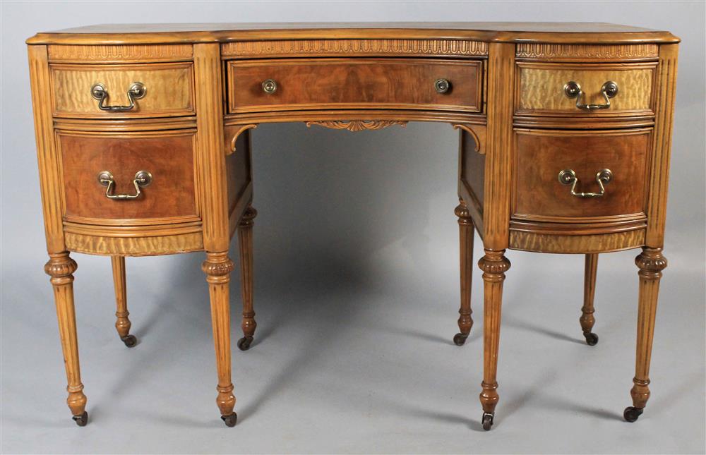 Appraisal: LOUIS XVI STYLE SERPENTINE MAHOGANY VANITY serpentine molded top over