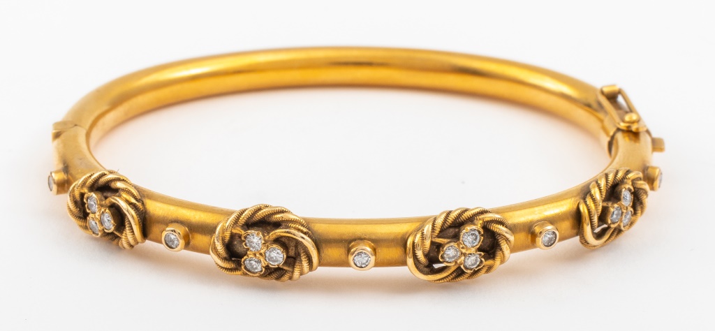 Appraisal: ANTIQUE K GOLD DIAMOND VICTORIAN BRACELET Antique K gold Victorian