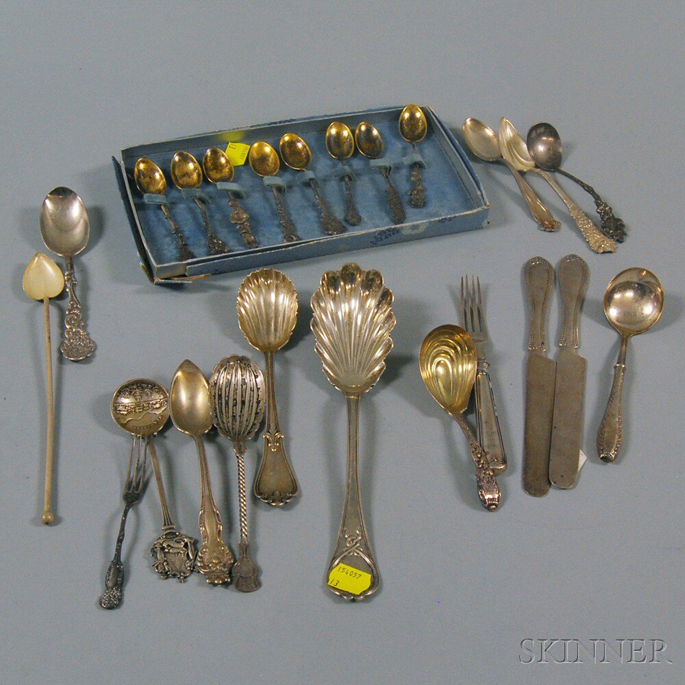 Appraisal: Group of Assorted Silver Flatware both coin and sterling silver