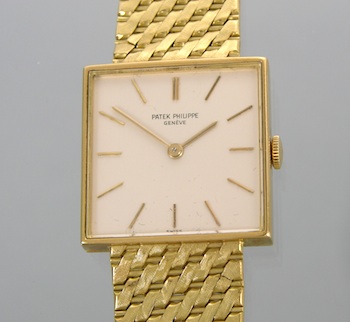 Appraisal: A Gentleman's k Patek Philippe Wristwatch k yellow gold square