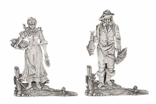 Appraisal: A pair of late th century Continental silver figural menu