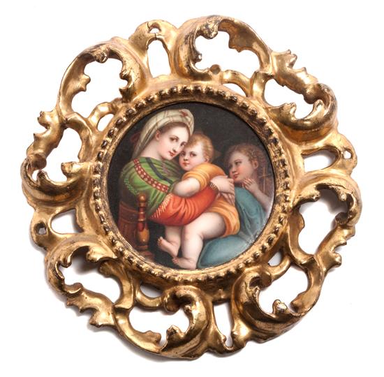 Appraisal: Sale Lot A Continental Porcelain Plaque depicting the Holy Family