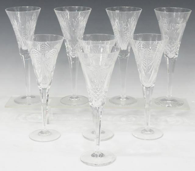 Appraisal: lot of Waterford Millennium cut crystal champagne flutes each with