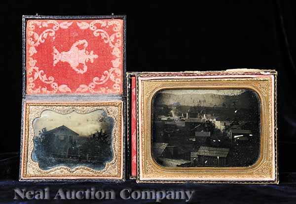 Appraisal: Cased Images a group of eight ambrotypes of buildings consisting