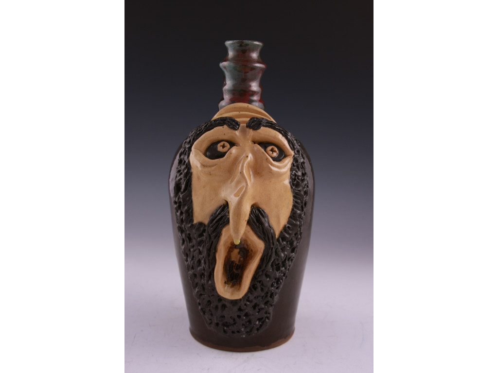 Appraisal: NC Folk Pottery Face Jug Billy Ray Hussey very early