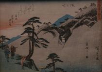 Appraisal: Utagawa Hiroshige Japanese - A late woodblock print by Hiroshige