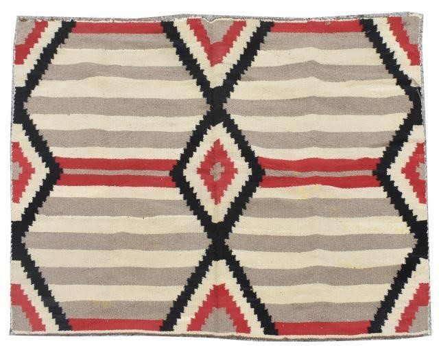 Appraisal: Hand-woven Navajo rug approx ' l ' w Provenance From