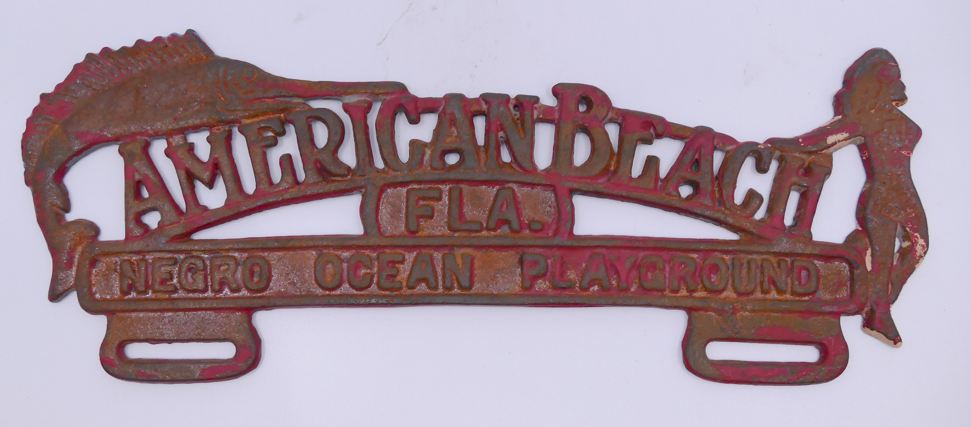 Appraisal: American Beach Cast Iron License Plate Tag