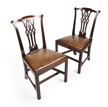 Appraisal: SET OF SIX VICTORIAN MAHOGANY DINING CHAIRS IN THE GEORGE