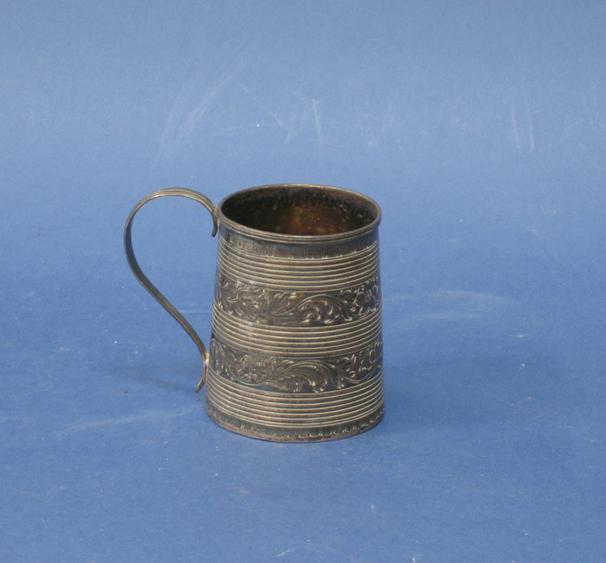 Appraisal: A GEORGE III CHILD'S MUG of circular tapering form with