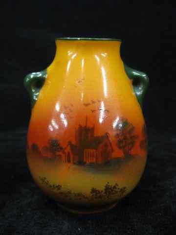 Appraisal: Royal Doulton Miniature Landscape Vase sunset on the farm circa