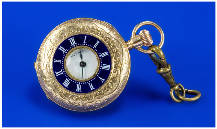 Appraisal: ct Gold Ladies Demi Hunter Pocket Watch The Engraved Case