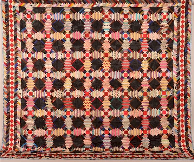 Appraisal: Antique Geometric Patchwork Quilt Antique Geometric Patchwork Quilt x Condition