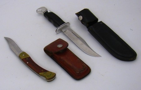 Appraisal: Lot consists of US commercial knives straight bladed knife made