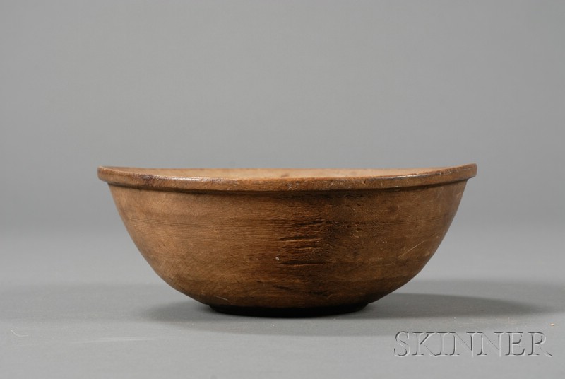 Appraisal: Turned Wooden Bowl probably America th century ht dia in